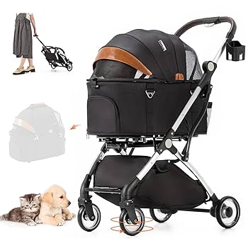 ペットカート　対面式　分離式　犬用品　4輪　コーヒー　2way BTM 【緩衝スプリング＆大径タイヤ】ペットカート Msize 対面式
